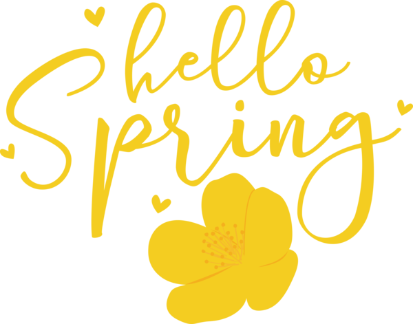 Transparent easter Logo Cut flowers Petal for Hello Spring for Easter