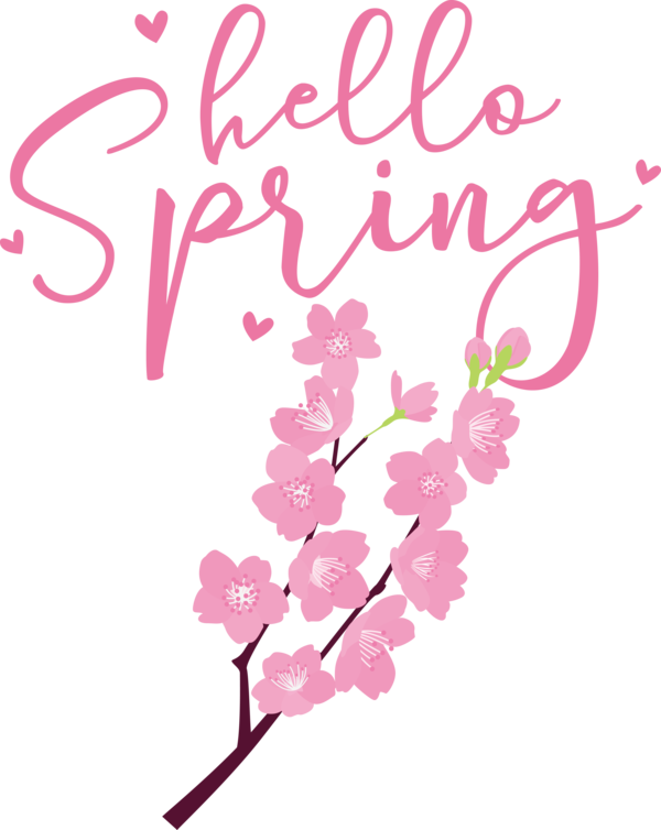 Transparent easter Floral design Design Petal for Hello Spring for Easter