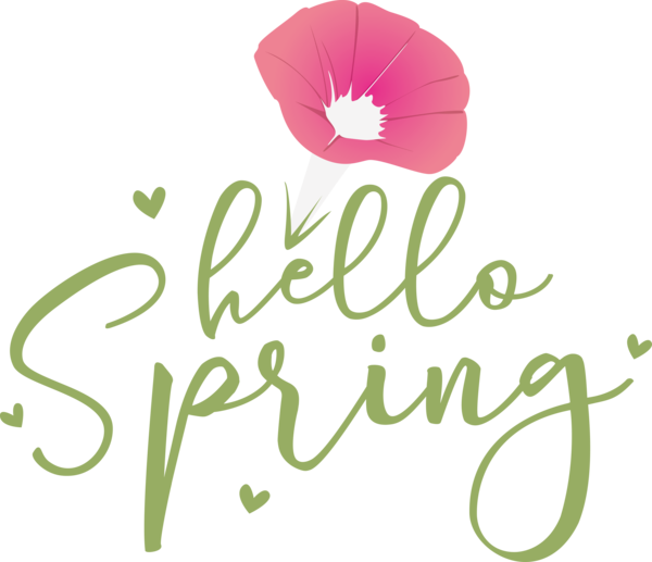 Transparent easter Design Floral design Logo for Hello Spring for Easter