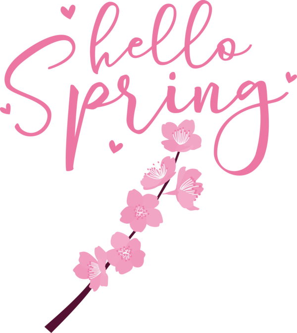 Transparent easter Floral design Petal Line for Hello Spring for Easter