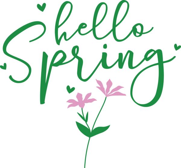 Transparent easter Leaf Plant stem Logo for Hello Spring for Easter