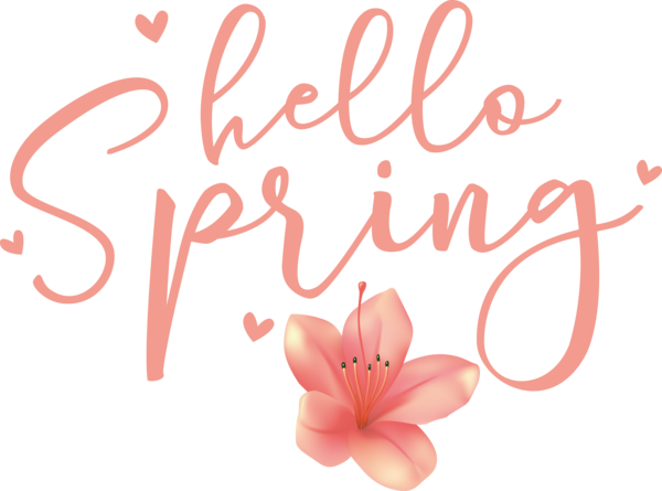 Transparent easter Petal Logo Cut flowers for Hello Spring for Easter