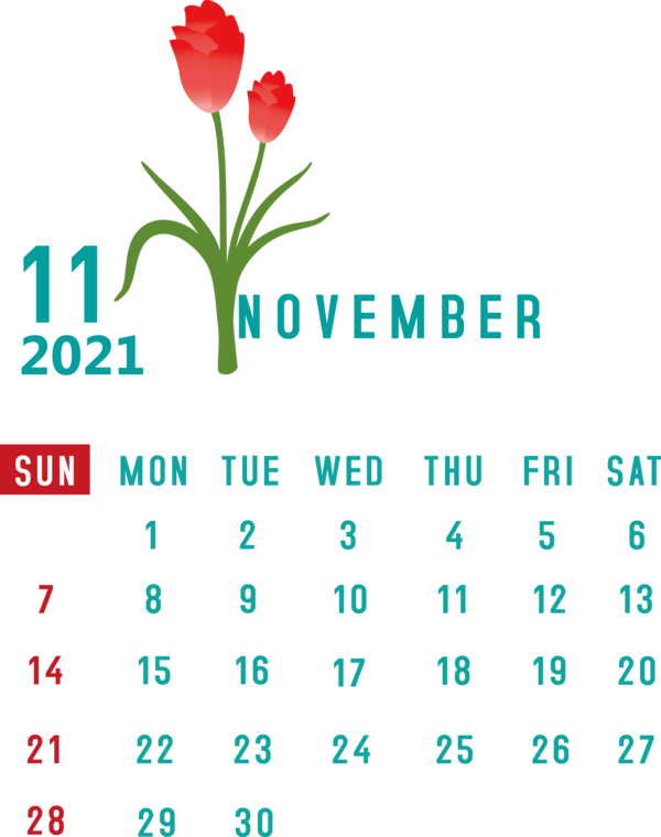 Transparent New Year Cut flowers Logo Petal for Printable 2021 Calendar for New Year
