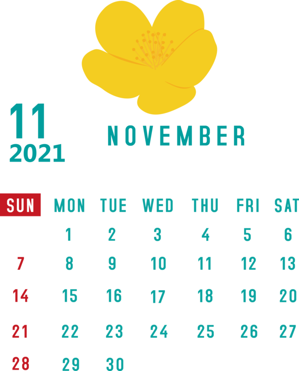 Transparent New Year Logo Line Flower for Printable 2021 Calendar for New Year