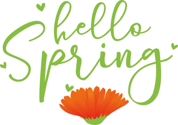 Transparent easter Flower Plant stem Logo for Hello Spring for Easter