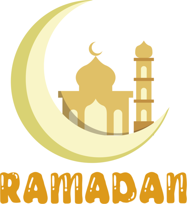 Transparent ramadan Logo Cartoon Yellow for EID Ramadan for Ramadan