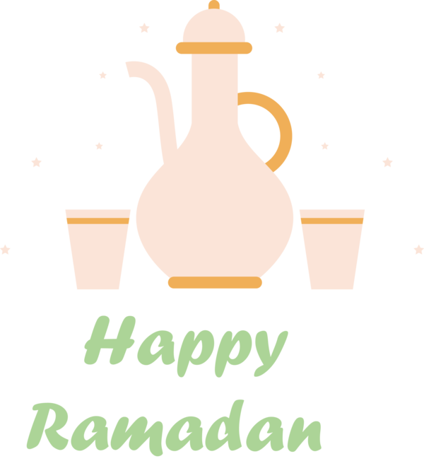 Transparent ramadan Logo Cartoon Drinkware for EID Ramadan for Ramadan