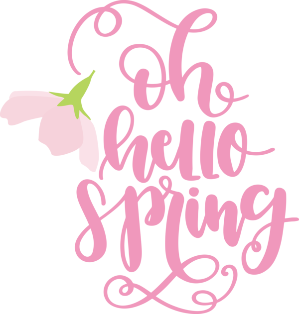 Transparent easter Floral design Design Logo for Hello Spring for Easter