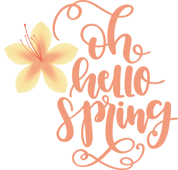 Transparent easter Floral design Petal Cut flowers for Hello Spring for Easter