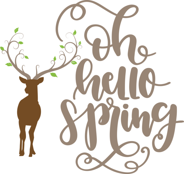 Transparent easter Reindeer Deer Sticker for Hello Spring for Easter