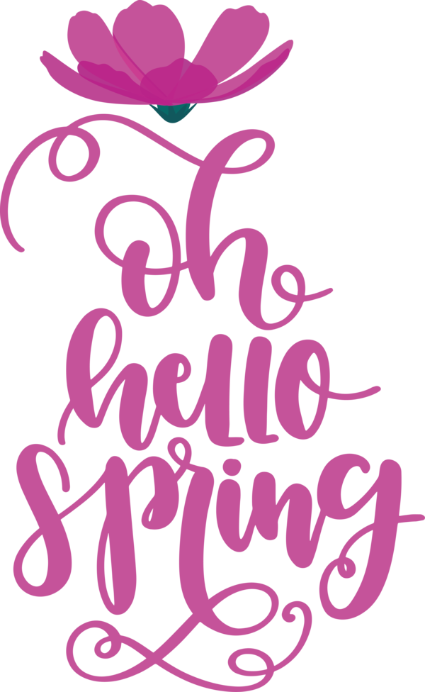 Transparent easter Floral design Design Logo for Hello Spring for Easter