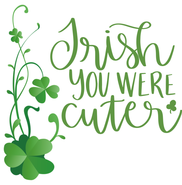 Transparent St. Patrick's Day Leaf Floral design Logo for Shamrock for St Patricks Day