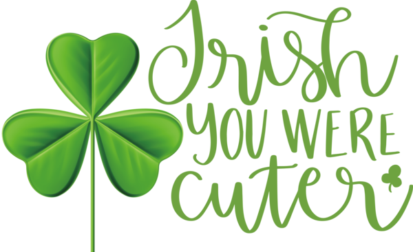 Transparent St. Patrick's Day Logo Leaf Font for Shamrock for St Patricks Day