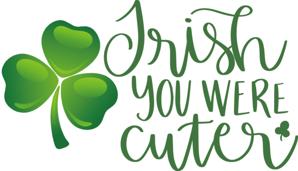 Transparent St. Patrick's Day Logo Design Text for Shamrock for St Patricks Day