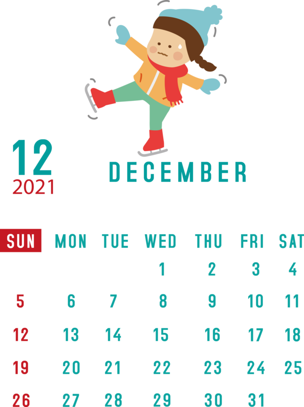 Transparent New Year Logo Cartoon Line for Printable 2021 Calendar for New Year