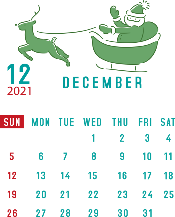 Transparent New Year Green Leaf Meter for Printable 2021 Calendar for New Year