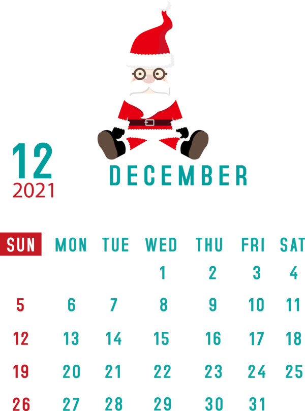Transparent New Year Logo Character Line for Printable 2021 Calendar for New Year