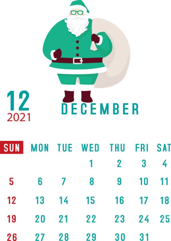 Transparent New Year Logo Meter Green for Printable 2021 Calendar for New Year