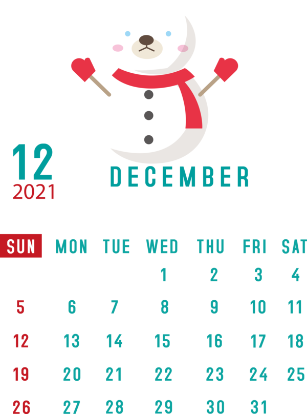 Transparent New Year Design Meter Line for Printable 2021 Calendar for New Year
