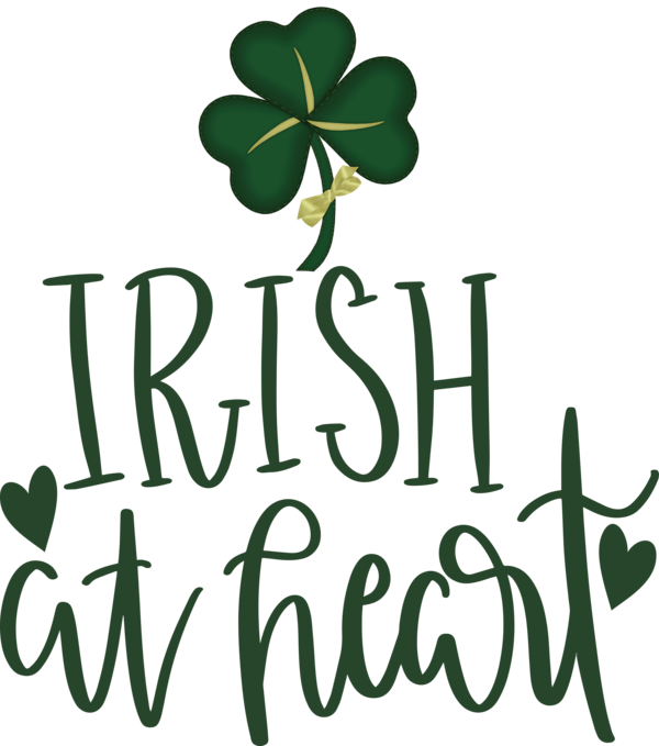 Transparent St. Patrick's Day Plant stem Leaf Logo for Shamrock for St Patricks Day