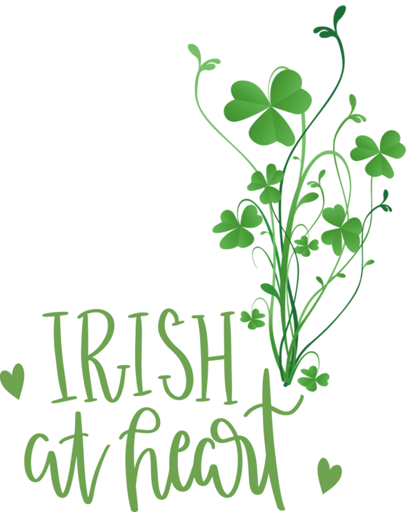 Transparent St. Patrick's Day Shamrock Four-leaf clover Design for Shamrock for St Patricks Day