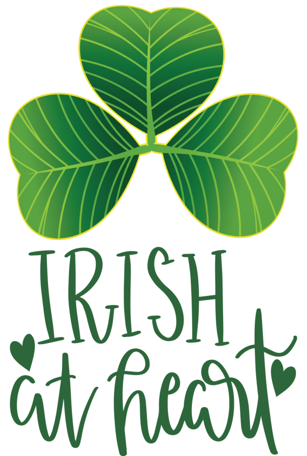 Transparent St. Patrick's Day Leaf Logo Symbol for Shamrock for St Patricks Day