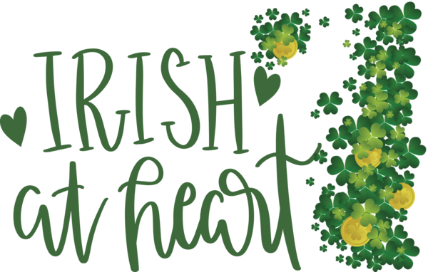 Transparent St. Patrick's Day Logo Font Leaf for Shamrock for St Patricks Day