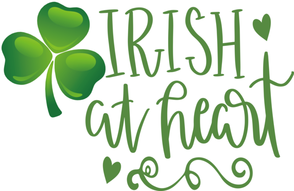 Transparent St. Patrick's Day Logo Leaf Plant stem for Shamrock for St Patricks Day