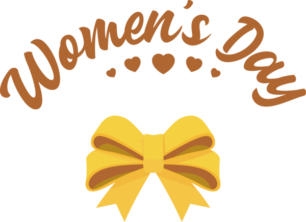 Transparent International Women's Day Logo Yellow Line for Women's Day for International Womens Day