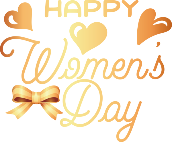 Transparent International Women's Day Logo Yellow Line for Women's Day for International Womens Day