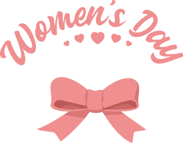 Transparent International Women's Day Bow tie Logo Valentine's Day for Women's Day for International Womens Day