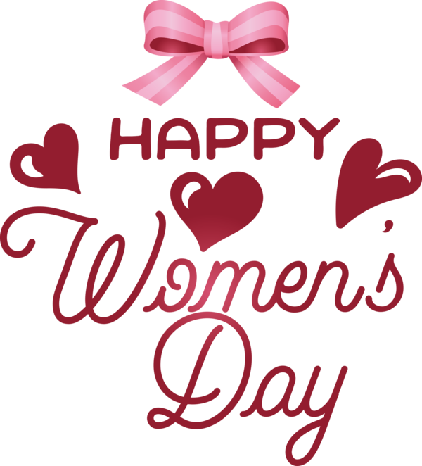 Transparent International Women's Day Logo Valentine's Day Line for Women's Day for International Womens Day