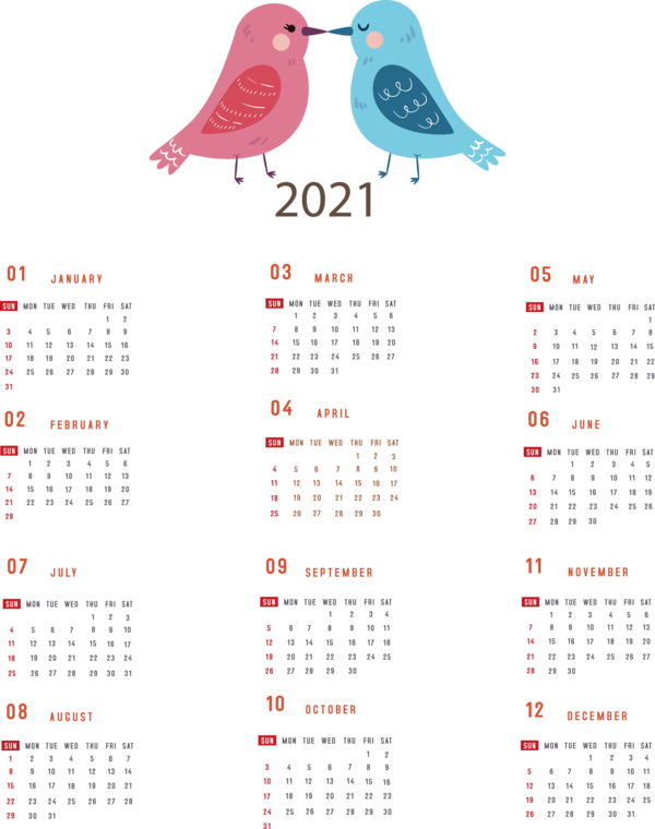 Transparent New Year Calendar System Names of the days of the week Kilobyte for Printable 2021 Calendar for New Year