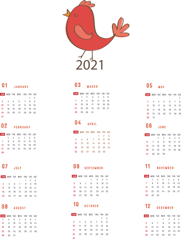 Transparent New Year Calendar System Calendar year Year for Printable 2021 Calendar for New Year