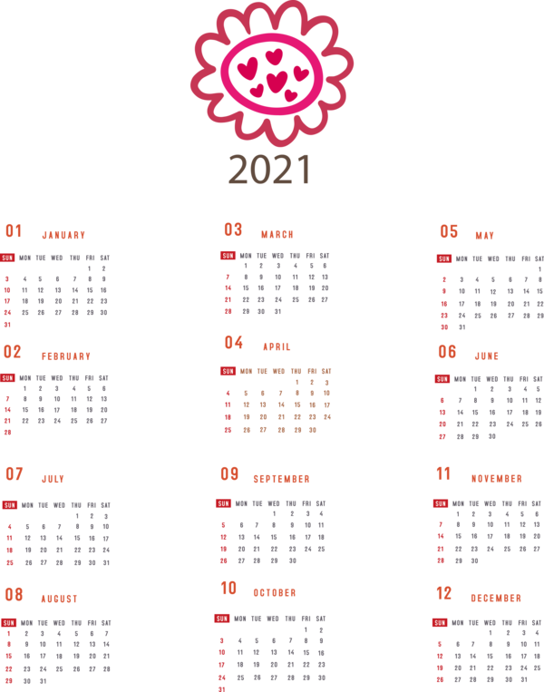 Transparent New Year Calendar System Calendar year Calendar date for Printable 2021 Calendar for New Year