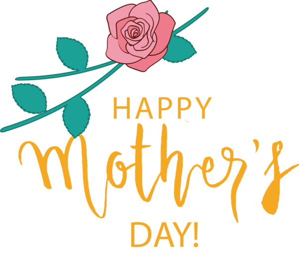 Transparent Mother's Day Logo Cut flowers Floral design for Happy Mother's Day for Mothers Day