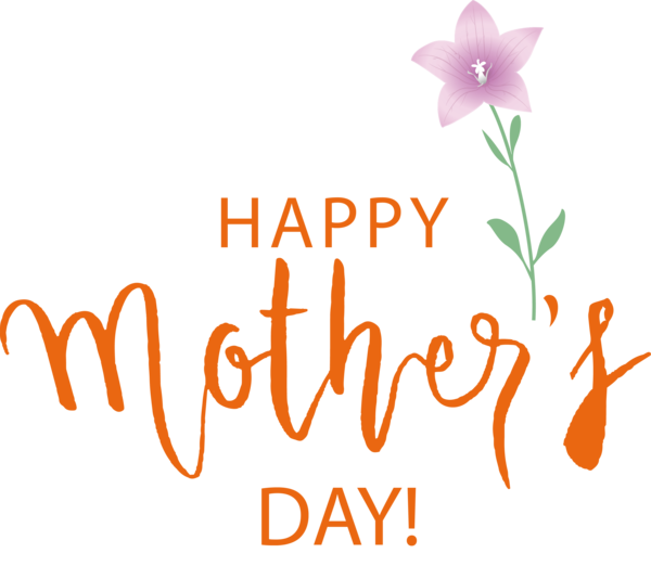Transparent Mother's Day Floral design Cut flowers Logo for Happy Mother's Day for Mothers Day