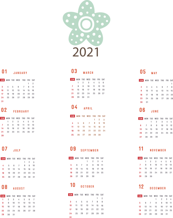 Transparent New Year Calendar System Month Kilobyte for Printable 2021 Calendar for New Year