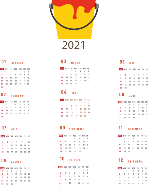 Transparent New Year Calendar System Calendar year Calendar Flowers for Printable 2021 Calendar for New Year