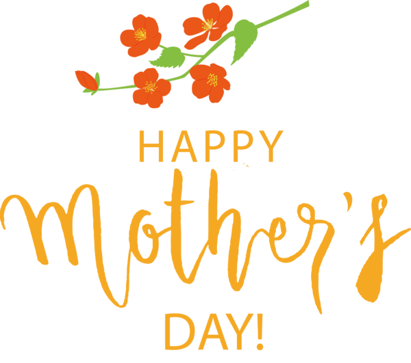 Transparent Mother's Day Leaf Floral design Logo for Happy Mother's Day for Mothers Day