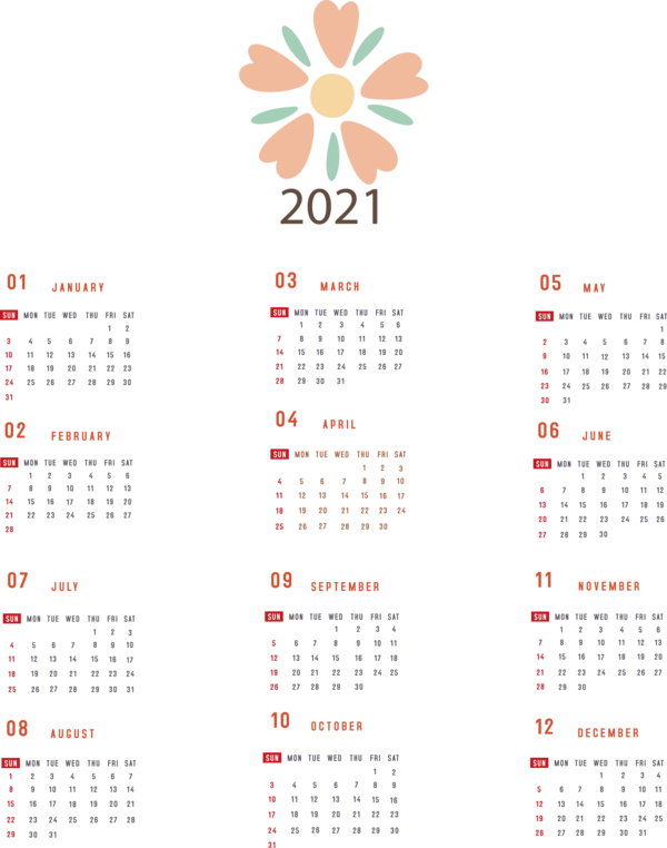 Transparent New Year Calendar System Calendar year Calendar date for Printable 2021 Calendar for New Year
