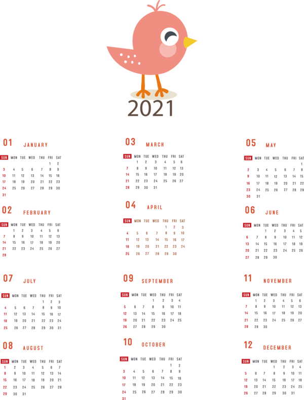 Transparent New Year Names of the days of the week Calendar System Calendar year for Printable 2021 Calendar for New Year