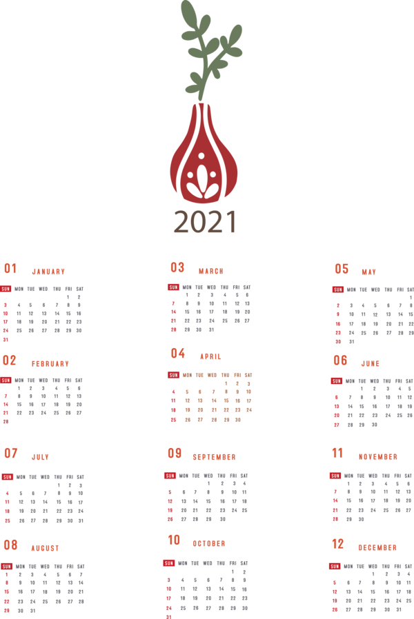 Transparent New Year Calendar System Meter Font for Printable 2021 Calendar for New Year