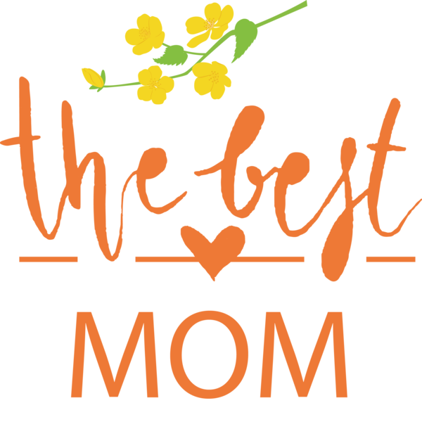 Transparent Mother's Day Logo Floral design Yellow for Happy Mother's Day for Mothers Day