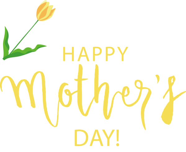 Transparent Mother's Day Plant stem Floral design Logo for Happy Mother's Day for Mothers Day