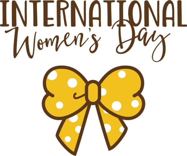 Transparent International Women's Day International Women's Day Cartoon Floral Design Yellow for Women's Day for International Womens Day