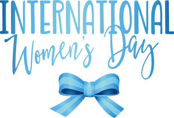 Transparent International Women's Day Logo Electric Blue M Electric Blue M for Women's Day for International Womens Day