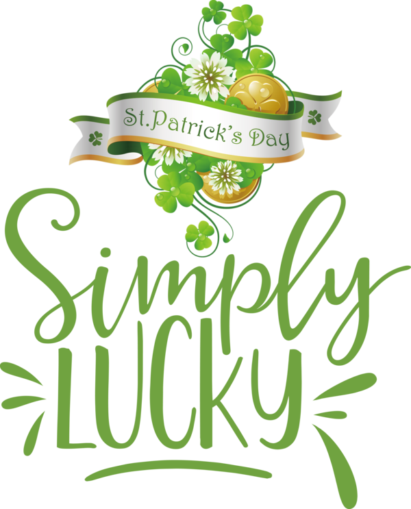 Transparent St. Patrick's Day Logo Vegetable Leaf for Shamrock for St Patricks Day
