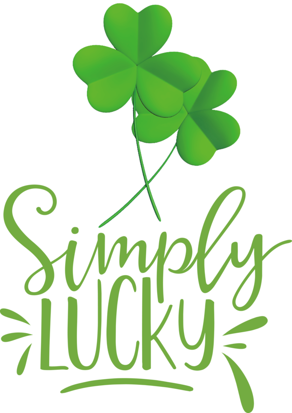 Transparent St. Patrick's Day Plant stem Leaf Logo for Shamrock for St Patricks Day