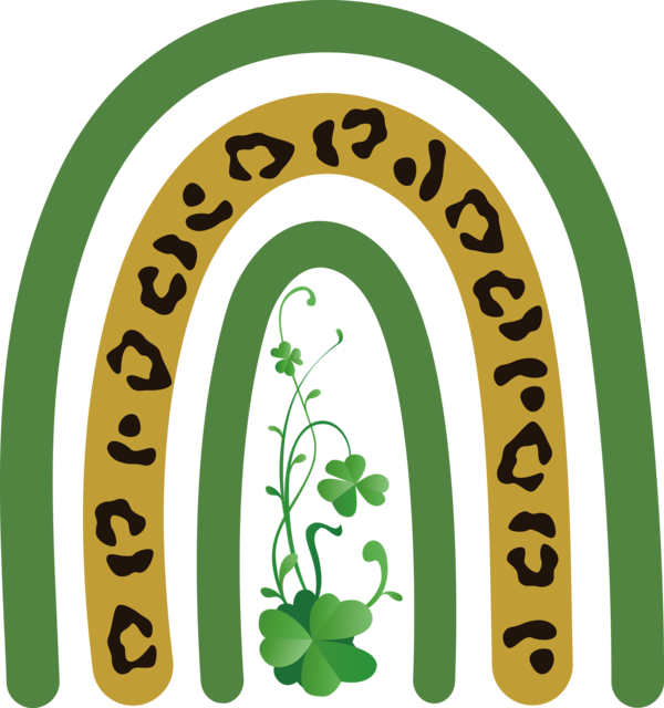 Transparent St. Patrick's Day Logo Symbol Green for St Patrick's Day Rainbow for St Patricks Day